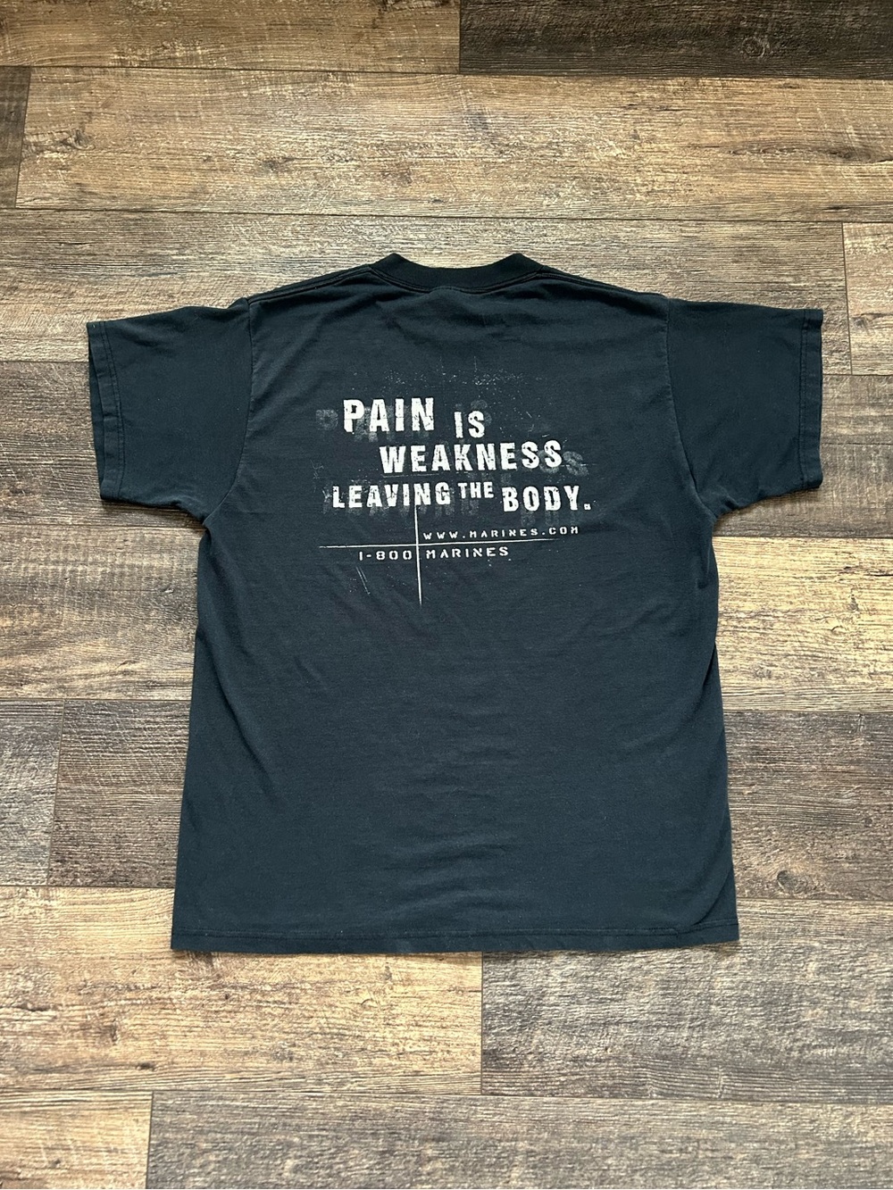 Vtg Us Marines Pain Is Weakness Leaving The Body Tshirt Large Hanes Heavyweight